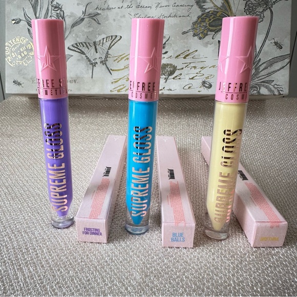 Jeffree Star Supreme Gloss 3 pc Bundle - Yellow, Blue, Purple - Picture 2 of 4